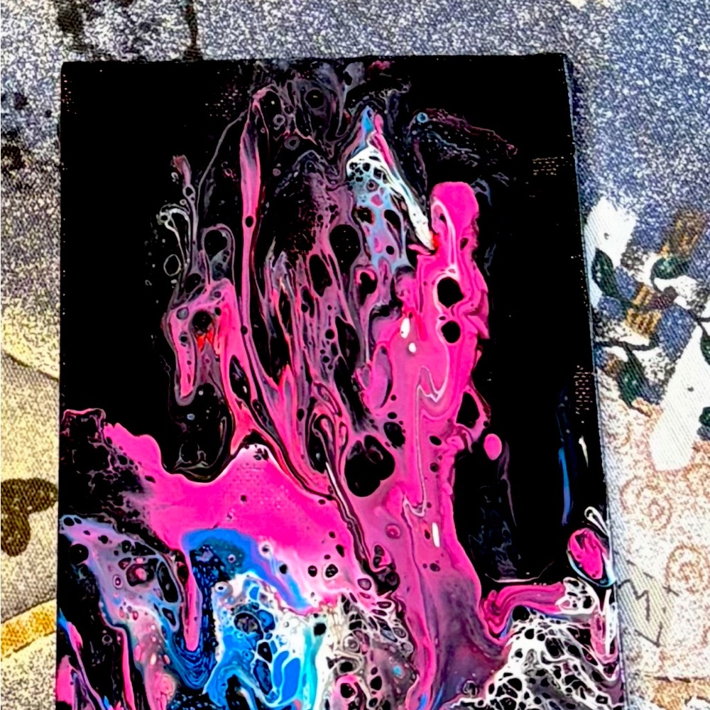 Abstract Pink and Blue Canvas Art